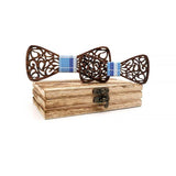 lasanderss.store Bleu Nœud papillon en bois Père et Fils