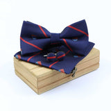 lasanderss.store Bleu Nœud Papillon pochette et Bouton de Manchette