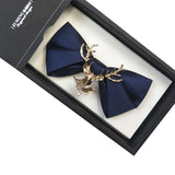 lasanderss.store Bleu/Or Nœud papillon Luxueux pour homme