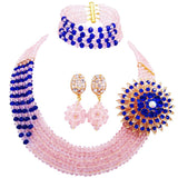 lasanderss.store Bleu/Rose Ensembles de bijoux perles