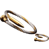 lasanderss.store Bracelet en acier Argent Bracelet bague style tendance