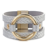 Bracelets en cuir tressé multicouche pour femme