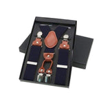 Bretelles en alliage de cuir 4 Clips unisexe Style Vintage