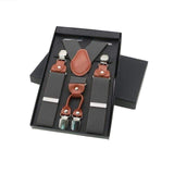 Bretelles en alliage de cuir 4 Clips unisexe Style Vintage