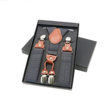 Bretelles en alliage de cuir 4 Clips unisexe Style Vintage