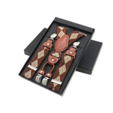 Bretelles en alliage de cuir 4 Clips unisexe Style Vintage