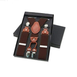 Bretelles en alliage de cuir 4 Clips unisexe Style Vintage