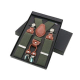 Bretelles en alliage de cuir 4 Clips unisexe Style Vintage