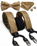 lasanderss.store Bronze Bretelles 6 Clips nœud papillon et pochette