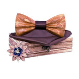 lasanderss.store Café Nœud papillon en bois et mouchoir de poche