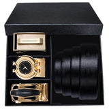 lasanderss.store Ceinture cuir 2036-2112-2062-EA / 110cm Ensemble de Ceinture cuir à boucle automatique