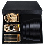 lasanderss.store Ceinture cuir 2082-2221-2223-EA / 110cm Ensemble de Ceinture cuir à boucle automatique