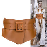 Ceinture Femmes, Ceinture de taille super large en simili cuir