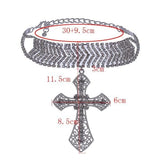 Ras de cou croix avec strass pendentif