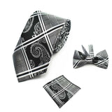 lasanderss.store Cravate avec poche et nœud Papillon pour homme a motif Floral stylé