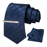 lasanderss.store cravate en soie pochette et pinces à cravate pour homme