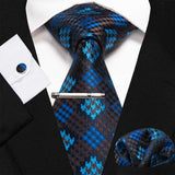 lasanderss.store Cravate en soie rayée classique 4 Pcs pour homme