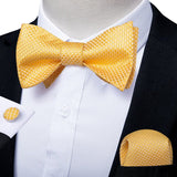 lasanderss.store Cravate nœud papillon ajustable et pochette 1 paire de boutons de manchette