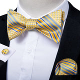 lasanderss.store Cravate nœud papillon ajustable et pochette 1 paire de boutons de manchette