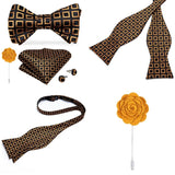 lasanderss.store Cravate nœud papillon -pochette broche pour homme