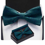 lasanderss.store Cravate papillon mouchoir boutons de manchette mode hommes