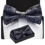 lasanderss.store Cravate papillon mouchoir boutons de manchette mode hommes