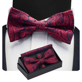 lasanderss.store Cravate papillon mouchoir boutons de manchette mode hommes