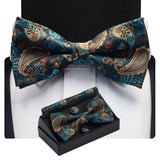 lasanderss.store Cravate papillon mouchoir boutons de manchette mode hommes