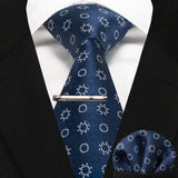 lasanderss.store cravate pochette à carreaux en soie et pinces à cravate pour homme