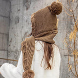 lasanderss.store écharpe tricoté Chapeau écharpe tricoté mode d'hiver