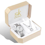 Ensemble de bijoux femme montre à Quartz-collier de boucles d'oreilles 