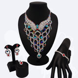 lasanderss.store Ensemble de Collier-Boucles d’oreilles Bague Bracelet pour femme