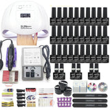lasanderss.store Ensemble de manucure 120W-30-2000 / Blanc Manucure complet Vernis à ongle Gel-lampe Led-perceuse à ongle