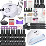 lasanderss.store Ensemble de manucure 30 PCS SET / Blanc Manucure complet Vernis à ongle Gel-lampe Led-perceuse à ongle