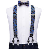 lasanderss.store Ensemble nœud papillon en soie bretelle-pochette-bouton de manchette