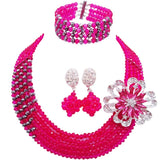 lasanderss.store Fuchsia Ensembles de bijoux perles