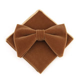lasanderss.store Grand nœud papillon et pochette en velours pour hommes