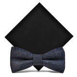 lasanderss.store Gris-A Nœud Papillon Et Pochette En Laine Pour Homme