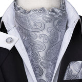lasanderss.store Gris Ascot cravate en soie