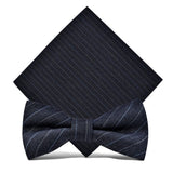 lasanderss.store Gris-E Nœud Papillon Et Pochette En Laine Pour Homme