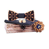 lasanderss.store Gris Ensemble Nœud Papillon En Patchwork Broche Pochette Boutons Pour Hommes