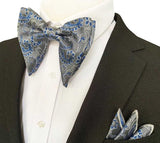 lasanderss.store Gris Gros nœud papillon et pochette pour homme