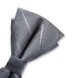 lasanderss.store Gris Nœud papillon Gris double couche pour hommes