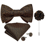 lasanderss.store HL-095-XH0131leu Cravate nœud papillon -pochette broche pour homme