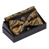 lasanderss.store Jaune Cravate papillon mouchoir boutons de manchette mode hommes