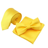lasanderss.store Jaune Cravate slim Nœud papillon et pochette