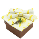 lasanderss.store Jaune-E Nœud papillon Jaune en coton avec broche et pochette