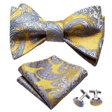 lasanderss.store Jaune Nœud papillon en soie pour homme