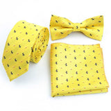 lasanderss.store Jaune Nœud Papillon et Mouchoir Cravate 3PCS