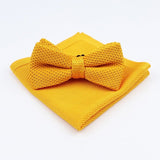 lasanderss.store Jaune nœuds papillon et mouchoir tricoté